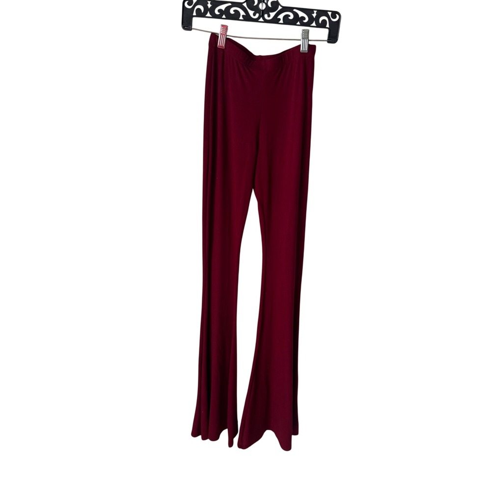 Forever 21 Burgundy High Waisted Flare Bell Bottom Pant Womens XS Maroon Stretch